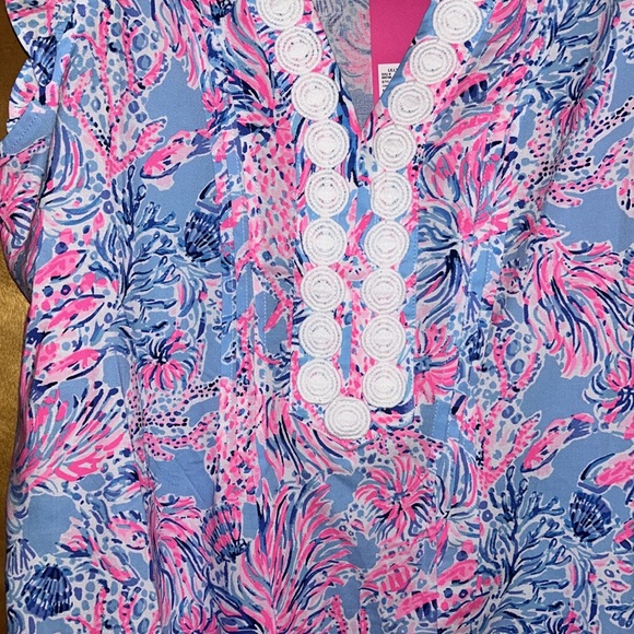 lilly pulitzer joan tunic dress celestial blue
 L new - Picture 6 of 9